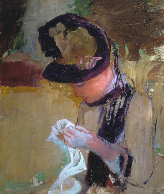 Mary Cassatt (1844 –1926) Woman in Black and Green Bonnet Sewing, 1886 Oil on canvas 24 x 19 3⁄4 in.